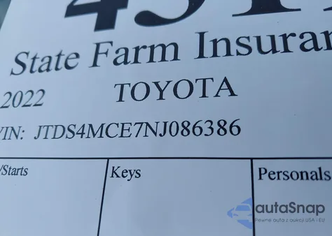 2022 Toyota Corolla Se/Night Shade from USA, damaged, VIN JTDS4MCE7NJ086386